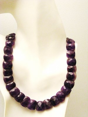 NK041       Amethyst Necklace. Sterling Silver Clasp.