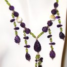 NK042       Peridot and Amethyst Necklace in Sterling Silver