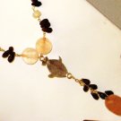 NK043       Rose Quartz and Garnet Necklacein Sterling Silver
