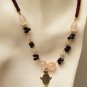 NK043 Rose Quartz and Garnet Necklacein Sterling Silver