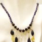 NK045       Labradorite, Citrine and CZ Necklace in Sterling Silver