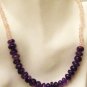 NK047       Rose Quartz and Amethyst necklace in Sterling Silver
