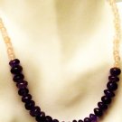 NK047       Rose Quartz and Amethyst necklace in Sterling Silver