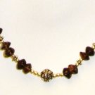 NK048       Smoky Quartz Necklace with Sterling Silver Beads and Clasps.