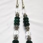 ST024       Green Onyx and CZ Necklace in Sterling Silver