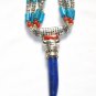 ST026       Turquoise, Lapis Lazuli and Coral Necklace in Sterling Silver