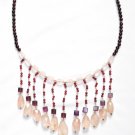 ST028       Rose Quartz and Garnet Necklace in Sterling Silver