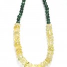 ST038       Citrine and Green Onyx Necklace in Sterling Silver