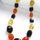 ST045       Mixed Stones Necklace in Sterling Silver