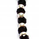 ST061       Garnet and Pearl Necklace in Sterling Silver