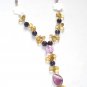 ST062       Amethyst, Onyx and Citrine Necklace in Sterling Silver