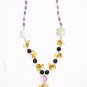 ST062 Amethyst, Onyx and Citrine Necklace in Sterling Silver