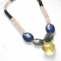 ST063 Mixed Stones Necklace in Sterling Silver