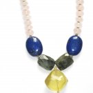 ST063       Mixed Stones Necklace in Sterling Silver