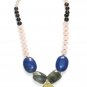 ST063 Mixed Stones Necklace in Sterling Silver