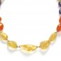 ST067       Citrine and Amethyst Necklace In Sterling Silver