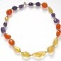 ST067 Citrine and Amethyst Necklace In Sterling Silver