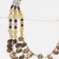 ST069 Smoky Quartz, Citrine and Garnet Necklace in Sterling Silver