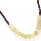 ST070       Citrine and Garnet Necklace in Sterling Silver