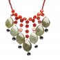 ST073       Mixed Stones Necklace in Sterling Silver