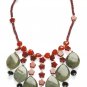 ST073 Mixed Stones Necklace in Sterling Silver