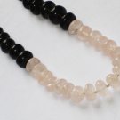 ST074       Rose Quartz and Onyx Necklace in Sterling Silver