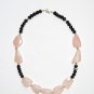 ST079       Garnet and Rose Quartz Necklace in Sterling Silver