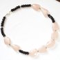ST079       Garnet and Rose Quartz Necklace in Sterling Silver
