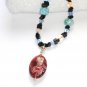 ST092 Italian Murano Glass Necklace in Sterling Silver