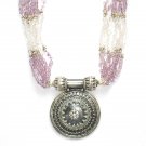 ST094       Amethyst and Moonstone Necklace in Sterling Silver
