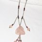 ST101       Rose Quartz and Garnet Necklace in Sterling Silver