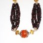 ST107       Carnelian and Garnet Necklace in Sterling Silver