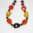 ST108       Mixed Stones Necklace in Sterling Silver