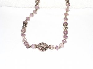 ST110       Mixed Stones Necklace in Sterling Silver