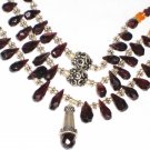 ST116       Carnelian and Garnet Necklace in Sterling Silver