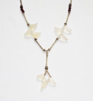 ST197       Mixed Stones Necklace in Sterling Silver