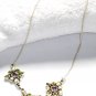ST204       Peridot and Amethyst Cut Stone Necklace in Sterling Silver