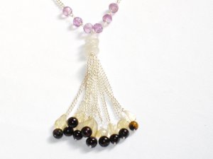ST284       Mixed Stones Necklace in Sterling Silver
