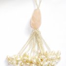 ST285       Rose Quartz and Pearl Necklace in Sterling Silver