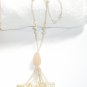 ST285 Rose Quartz and Pearl Necklace in Sterling Silver