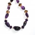 ST336       Amethyst and Smoky Quartz Necklace in Sterling Silver