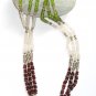 ST340 Garnet, Moonstone and Peridot Necklace in Sterling Silver