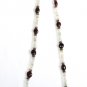 ST345 Moonstone and Garnet Necklace in Sterling Silver