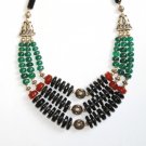 ST347       Mixed Stones  Necklace in Sterling Silver