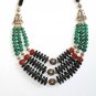 ST347       Mixed Stones  Necklace in Sterling Silver