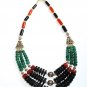ST347       Mixed Stones  Necklace in Sterling Silver