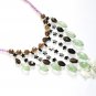 ST348       Mixed Stones  Necklace in Sterling Silver