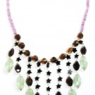 ST348       Mixed Stones  Necklace in Sterling Silver