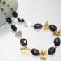 ST350 Onyx and Citrine Necklace in Sterling Silver