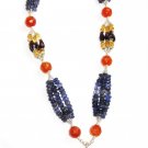 ST357       Mixed Stones  Necklace in Sterling Silver